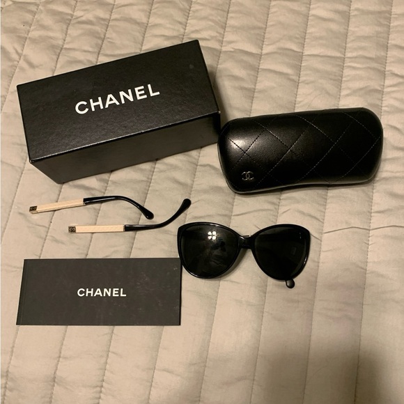 Chanel 5225-Q CC Authentic Quilted Interchangeable Sunglasses Sunglasses - Picture 1 of 9
